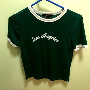 Green Los Angeles Crop Tee